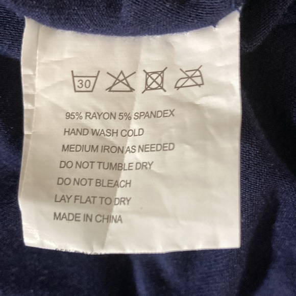 Zeagoo Top Women Size M Navy & White Stripes Long Sleeves High Neck w Tie - Picture 8 of 8